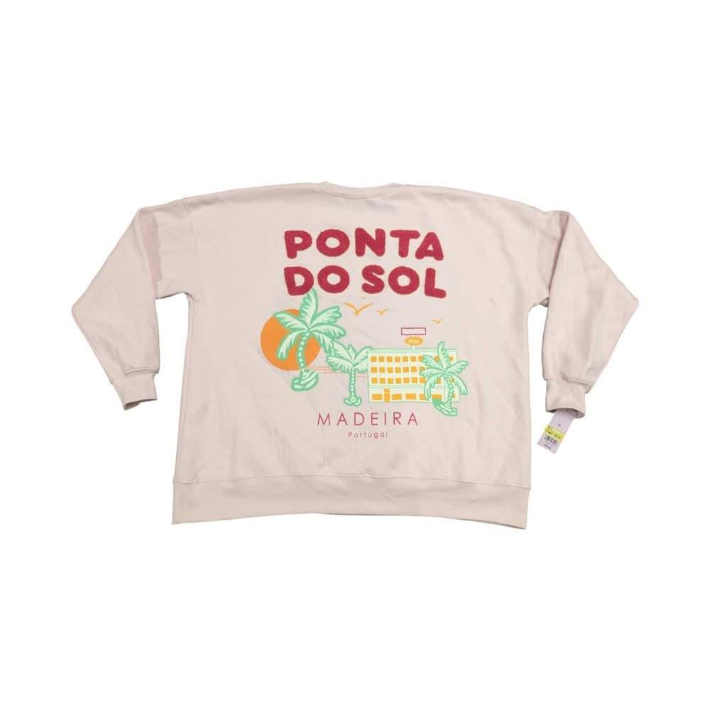 ⭐C7 Wild Fable Women Pink Sweatshirt Madeira Portugal /Beachfront Hotel Size XL - Picture 2 of 7